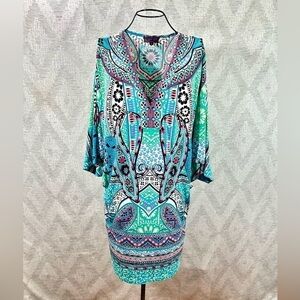 Hale Bob jersey v neck mini dress size S